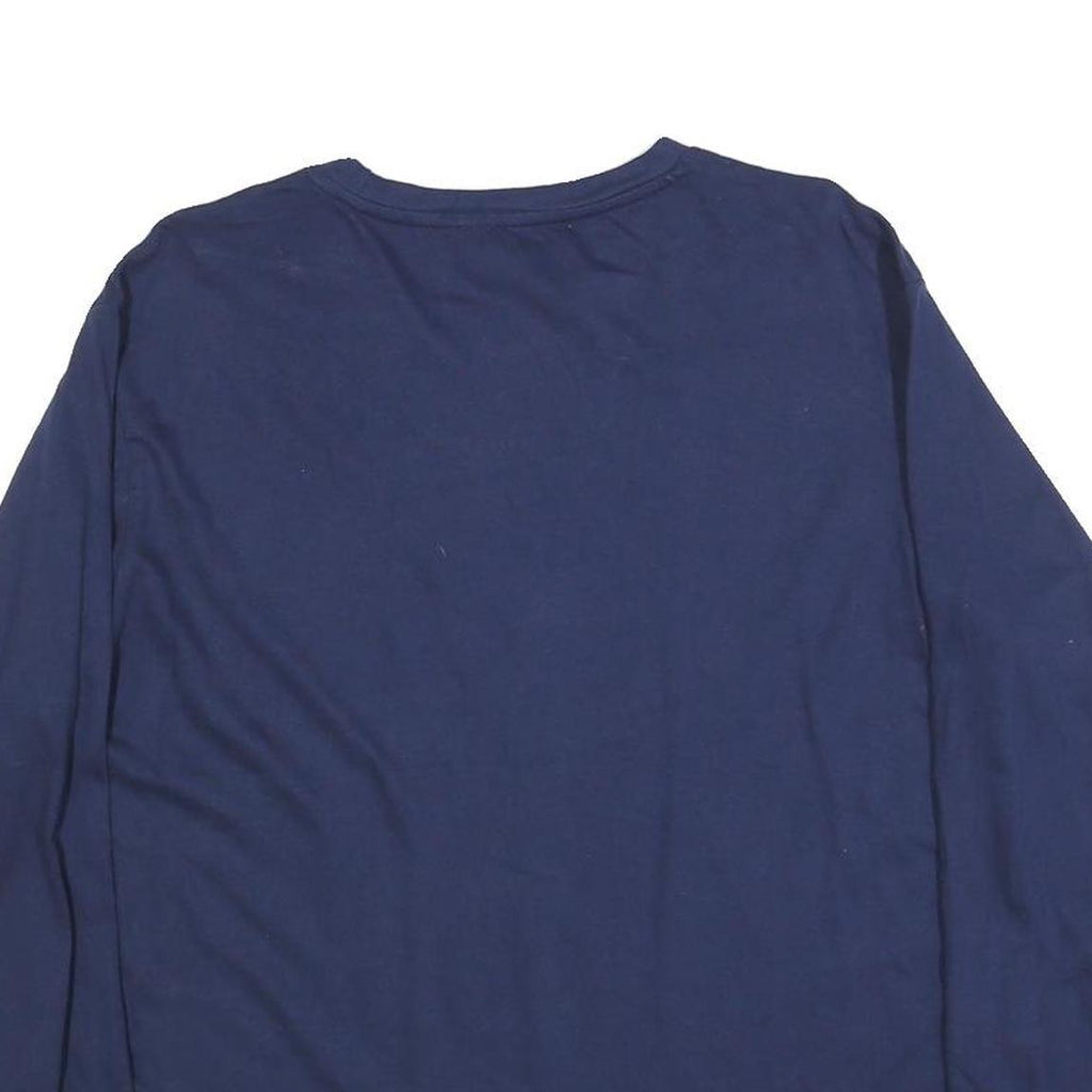 CHAMPION Mens Navy Blue Long Sleeve Crew Neck Graphic T-Shirt L