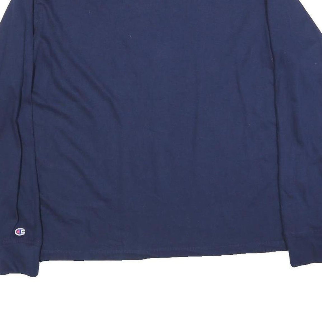 CHAMPION Mens Navy Blue Long Sleeve Crew Neck Graphic T-Shirt L