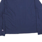 CHAMPION Mens Navy Blue Long Sleeve Crew Neck Graphic T-Shirt L