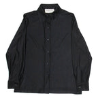 OSCAR DE LA RENTA Womens Plain Shirt Black Nylon Long Sleeve M