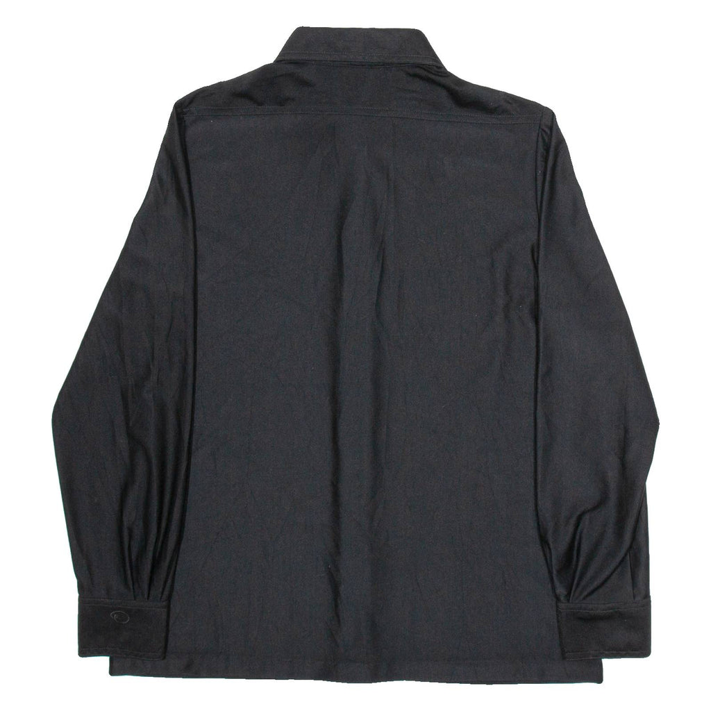 OSCAR DE LA RENTA Womens Plain Shirt Black Nylon Long Sleeve M