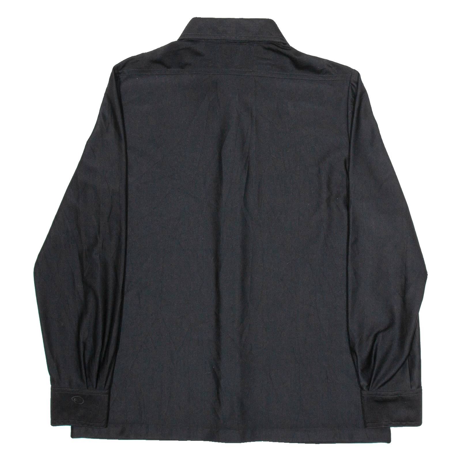 OSCAR DE LA RENTA Womens Plain Shirt Black Nylon Long Sleeve M
