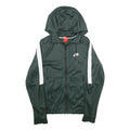 NIKE Mens Green & White Hooded Zip Up Hoodie S Sports Casual Activewear
