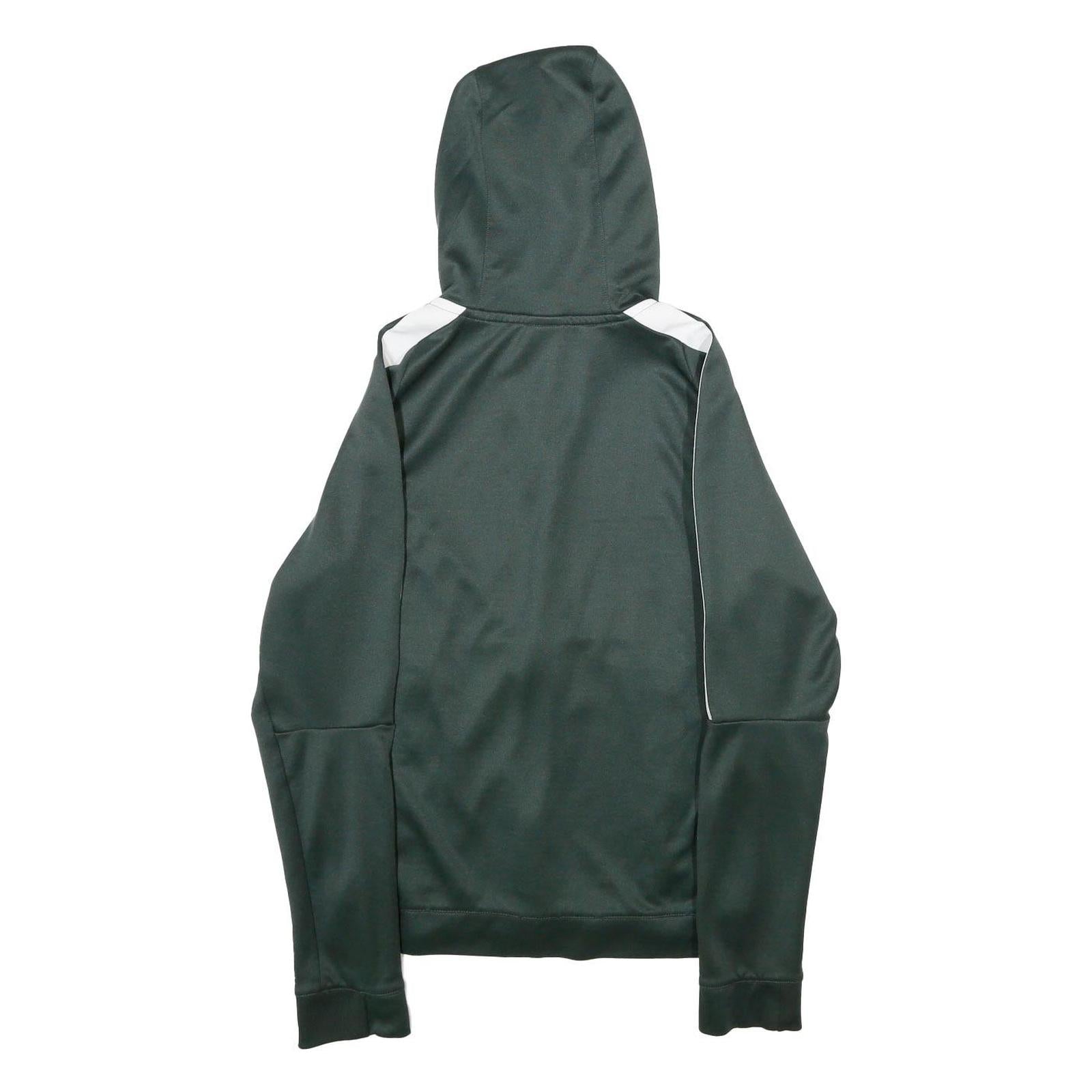 NIKE Mens Green & White Hooded Zip Up Hoodie S Sports Casual Activewear