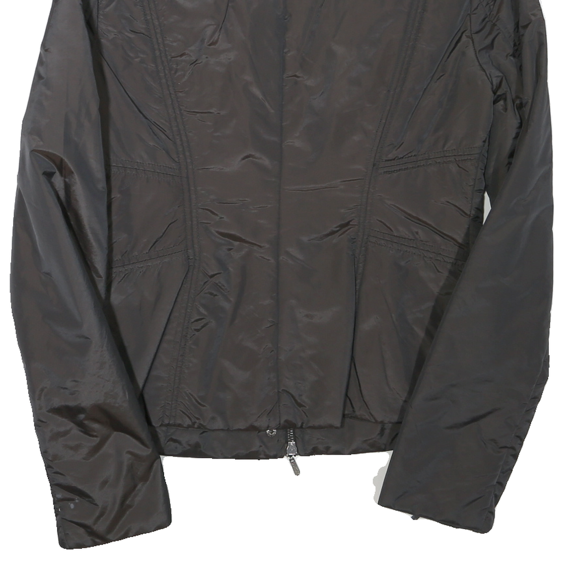 ZARA Womens Black Zip Jacket M Polyester Blend Plain Lightweight Stylish