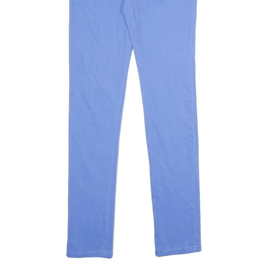 CLAIFORNIA & CO Womens Regular Fit Blue Trousers W25 L30 Cotton Blend Zip