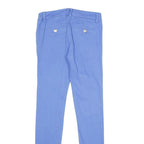 CLAIFORNIA & CO Womens Regular Fit Blue Trousers W25 L30 Cotton Blend Zip