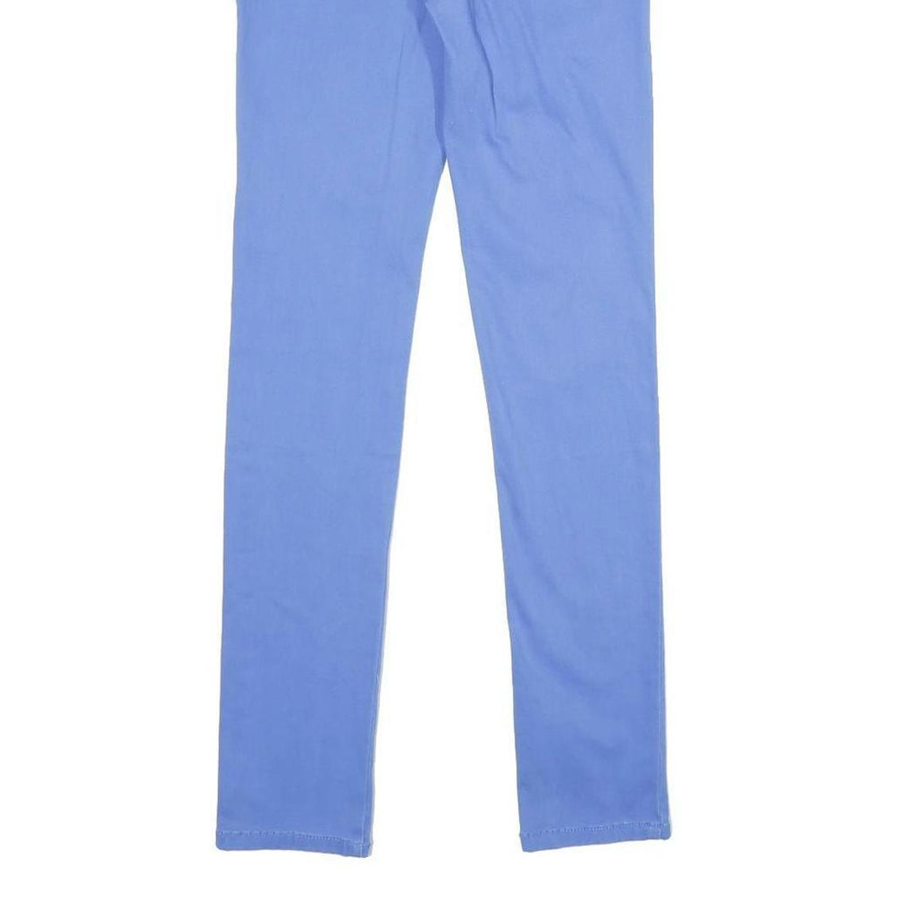 CLAIFORNIA & CO Womens Regular Fit Blue Trousers W25 L30 Cotton Blend Zip