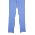 CLAIFORNIA & CO Womens Regular Fit Blue Trousers W25 L30 Cotton Blend Zip