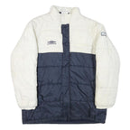 UMBRO Mens White & Navy Padded Zip Jacket XL Polyester Blend Casual Sportswear