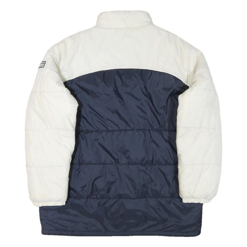 UMBRO Mens White & Navy Padded Zip Jacket XL Polyester Blend Casual Sportswear