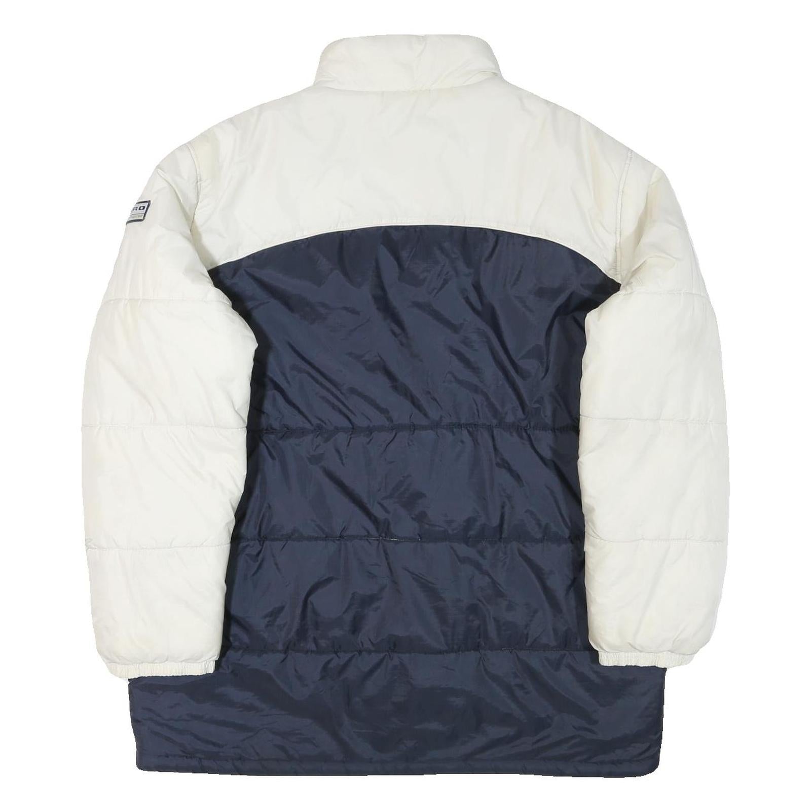 UMBRO Mens White & Navy Padded Zip Jacket XL Polyester Blend Casual Sportswear