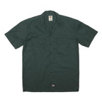 DICKIES Mens Green Work Shirt M Button Pocket Short Sleeve Durable