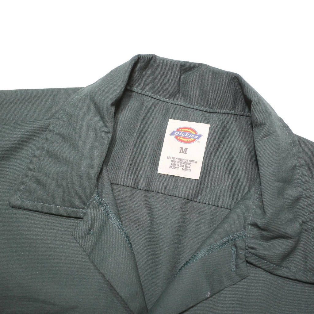 DICKIES Mens Green Work Shirt M Button Pocket Short Sleeve Durable