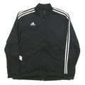 ADIDAS Womens Black & White Zip Track Jacket XL Polyester Blend Plain
