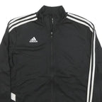ADIDAS Womens Black & White Zip Track Jacket XL Polyester Blend Plain