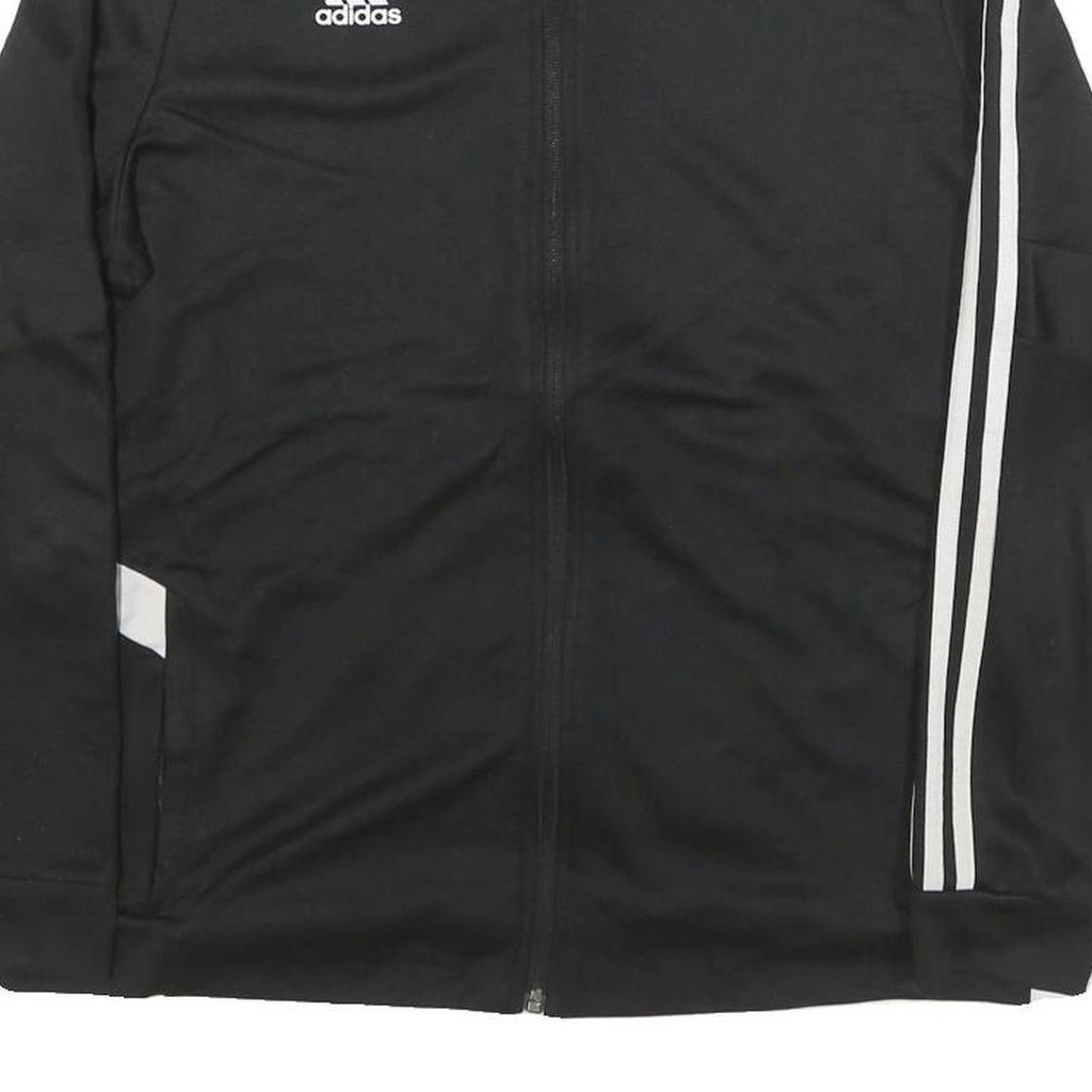 ADIDAS Womens Black & White Zip Track Jacket XL Polyester Blend Plain