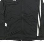 ADIDAS Womens Black & White Zip Track Jacket XL Polyester Blend Plain