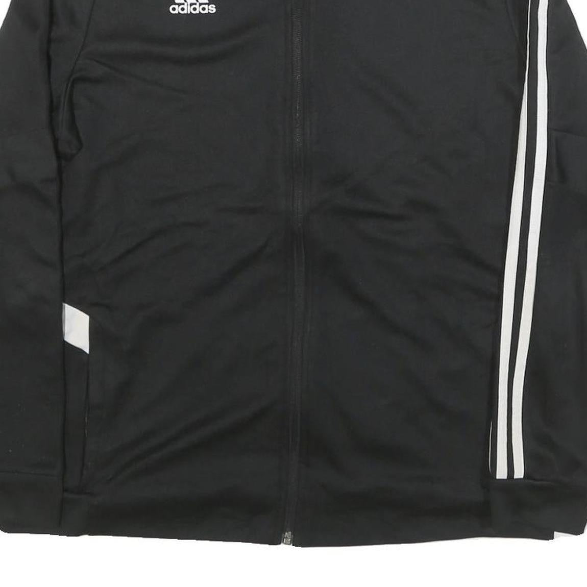 ADIDAS Womens Black & White Zip Track Jacket XL Polyester Blend Plain