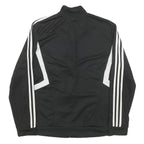 ADIDAS Womens Black & White Zip Track Jacket XL Polyester Blend Plain