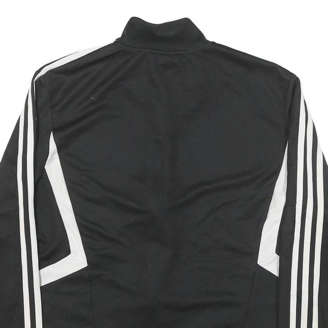 ADIDAS Womens Black & White Zip Track Jacket XL Polyester Blend Plain