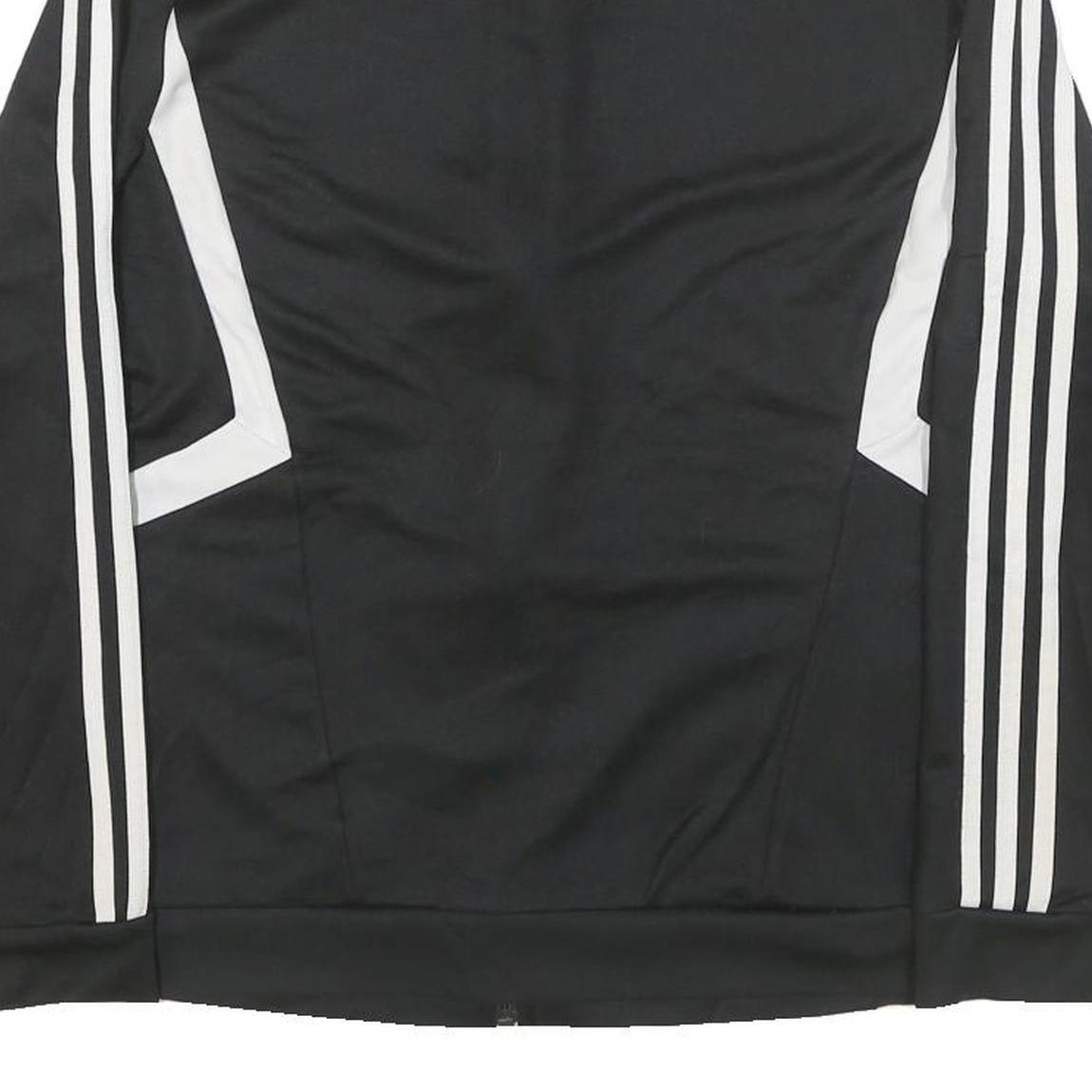 ADIDAS Womens Black & White Zip Track Jacket XL Polyester Blend Plain
