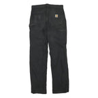 CARHARTT Mens Cotton Blend Black Regular Straight Trousers W30 L32 Workwear Zip
