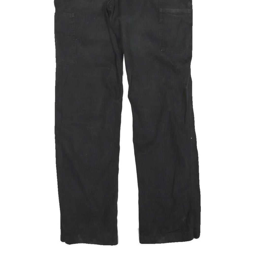 CARHARTT Mens Cotton Blend Black Regular Straight Trousers W30 L32 Workwear Zip