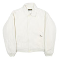 WRANGLER Mens White Cotton Zip Jacket XL Plain Casual Classic Outerwear