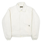 WRANGLER Mens White Cotton Zip Jacket XL Plain Casual Classic Outerwear