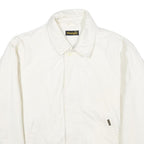 WRANGLER Mens White Cotton Zip Jacket XL Plain Casual Classic Outerwear