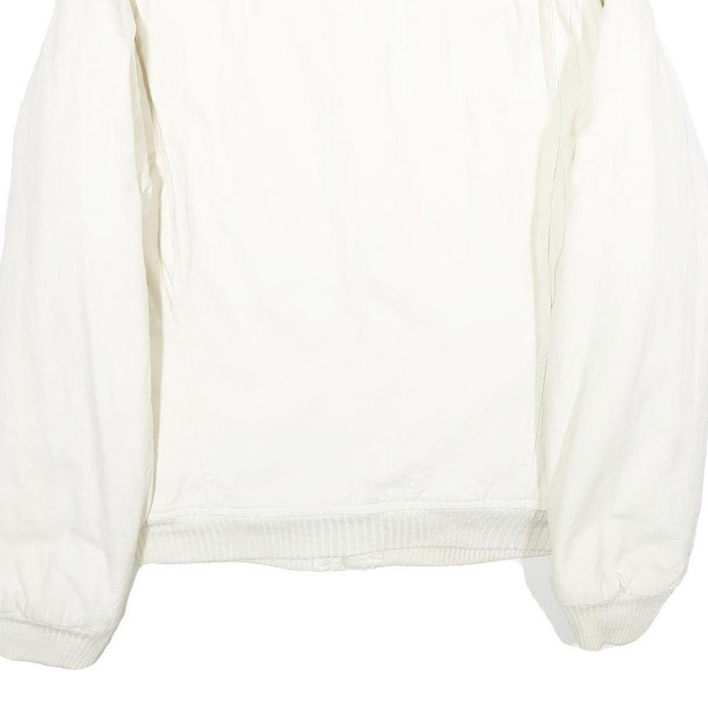 WRANGLER Mens White Cotton Zip Jacket XL Plain Casual Classic Outerwear