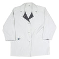Womens White & Grey Button Closure Jacket XL Polyester Blend Classic Plain Style