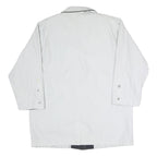 Womens White & Grey Button Closure Jacket XL Polyester Blend Classic Plain Style