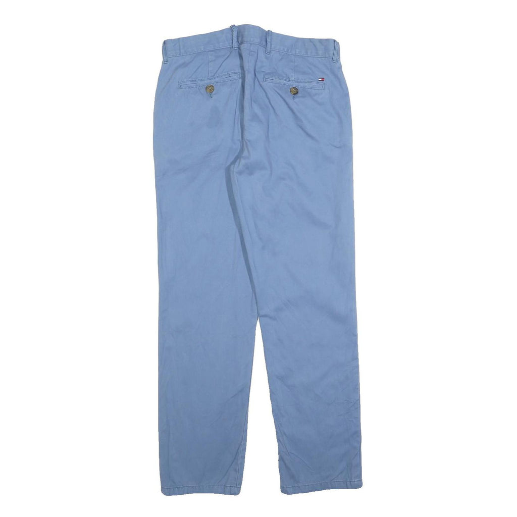 TOMMY HILFIGER Mens Cotton Blend Blue Regular Fit Straight Trousers W29 L30