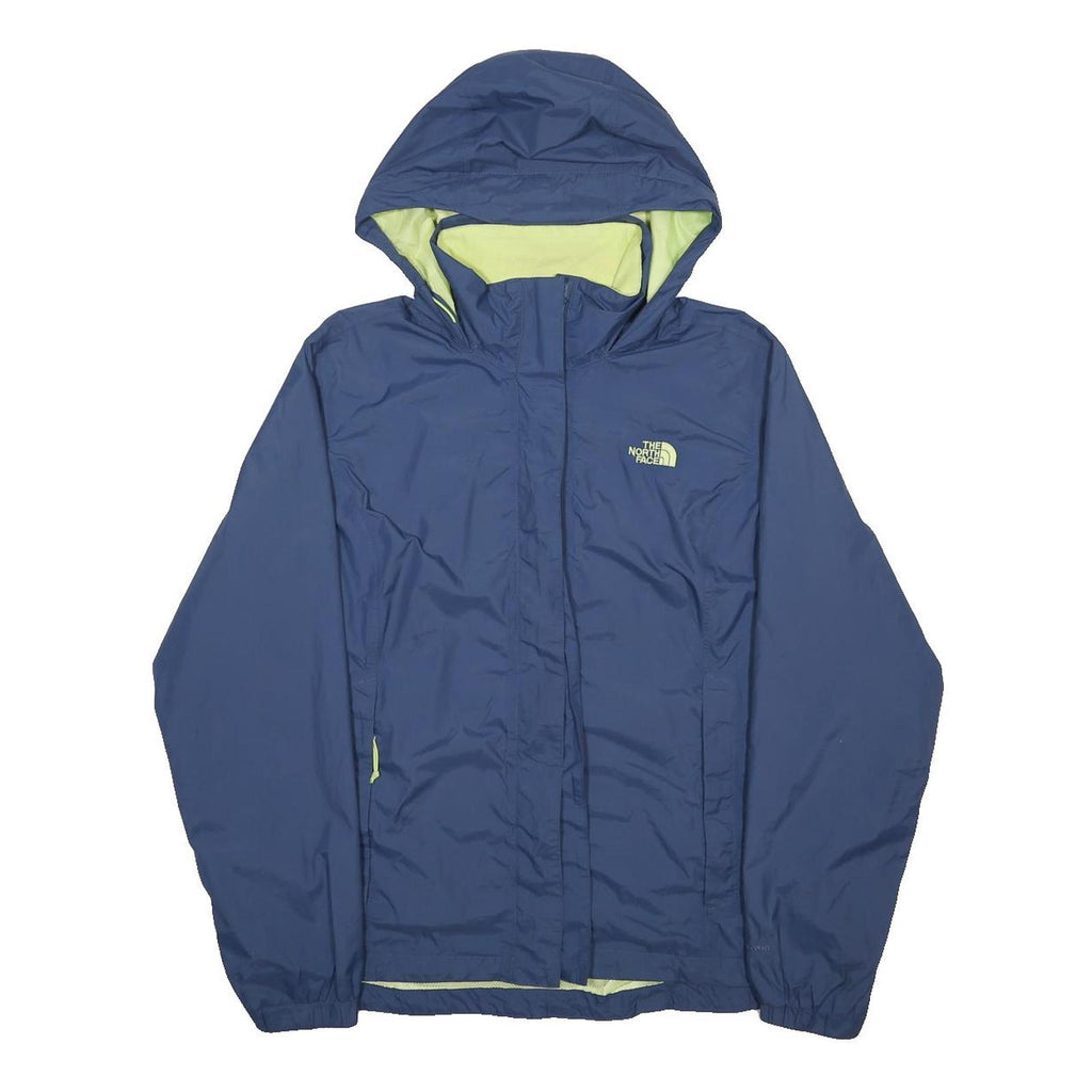 THE NORTH FACE Womens Blue & Lime Hooded Zip Jacket XL Nylon Outdoor Rain