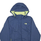 THE NORTH FACE Womens Blue & Lime Hooded Zip Jacket XL Nylon Outdoor Rain