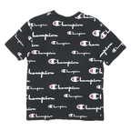 CHAMPION Womens Black Graphic T-Shirt S Short Sleeve Crew Neck Premium Cotton