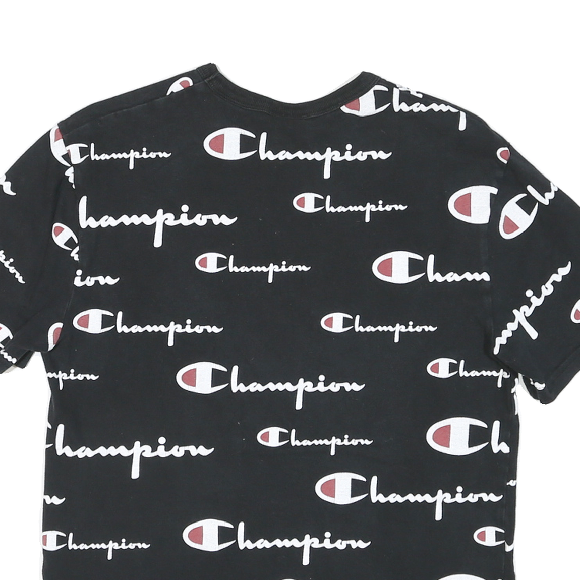 CHAMPION Womens Black Graphic T-Shirt S Short Sleeve Crew Neck Premium Cotton