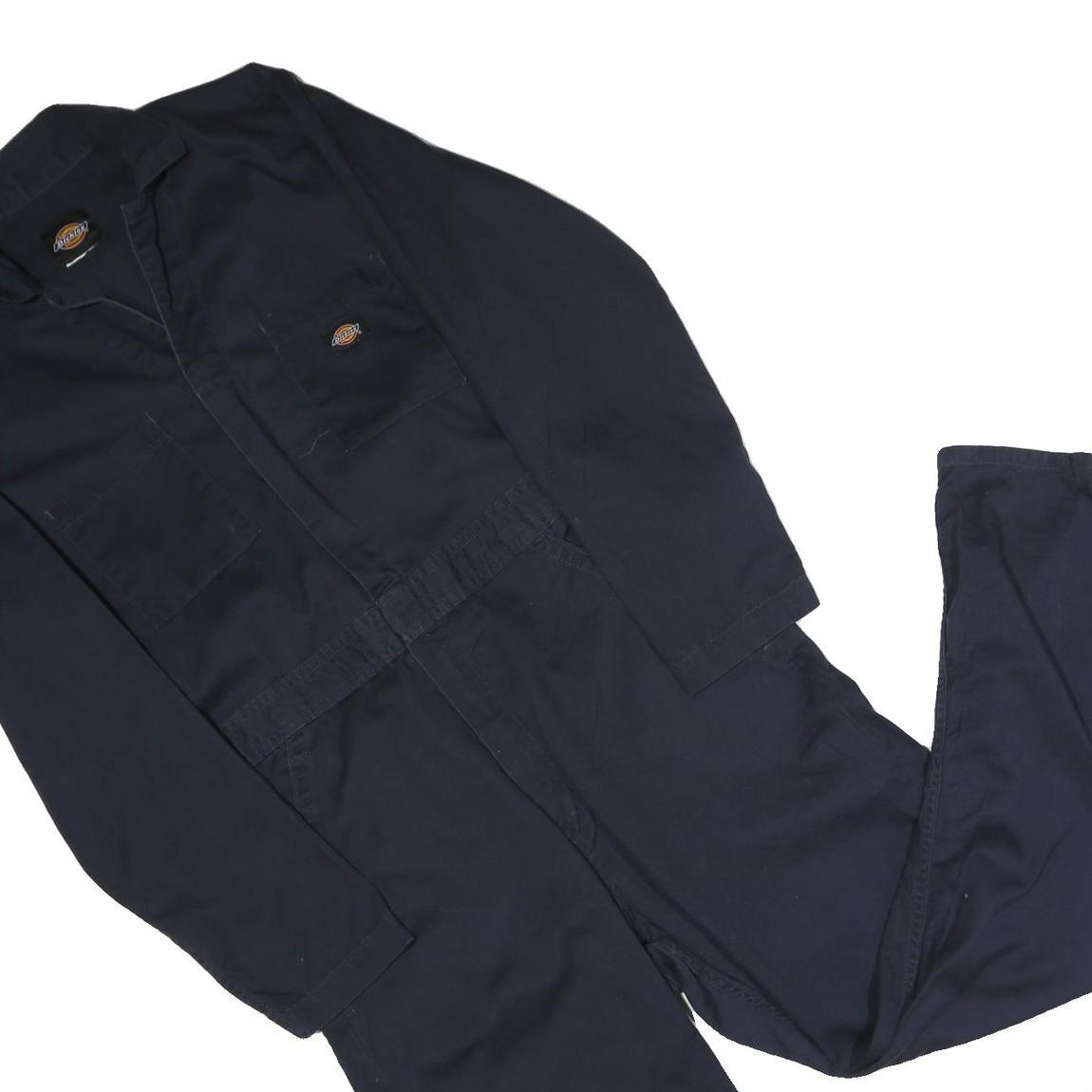 DICKIES Mens Navy Blue Dungarees Regular Cotton Blend L W36 L30 Workwear