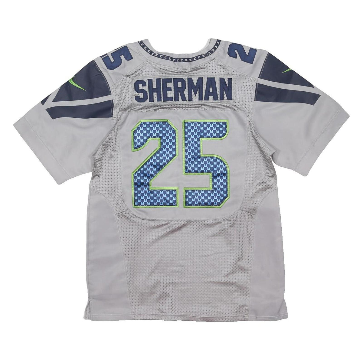 NFL Mens Grey Seahawks 25 Sherman Football Shirt M Short Sleeve V-Neck