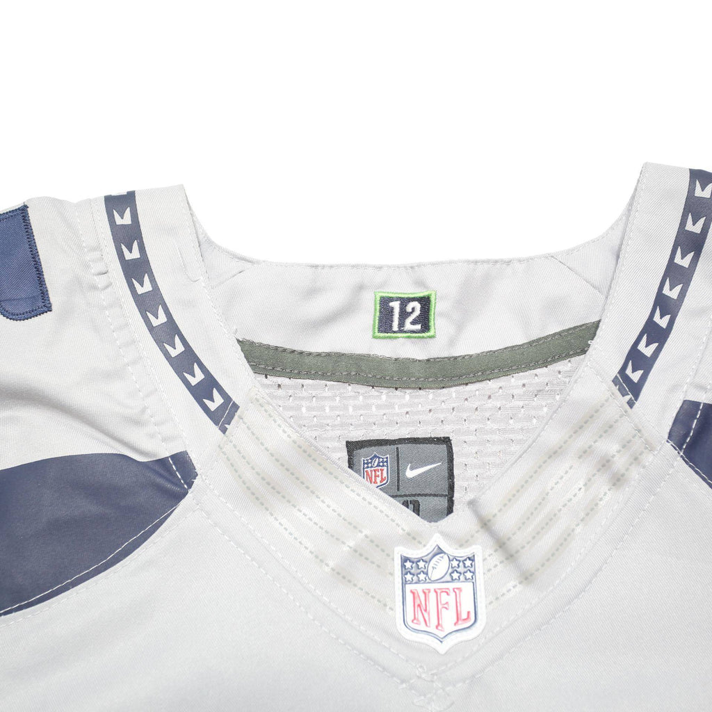 NFL Mens Grey Seahawks 25 Sherman Football Shirt M Short Sleeve V-Neck