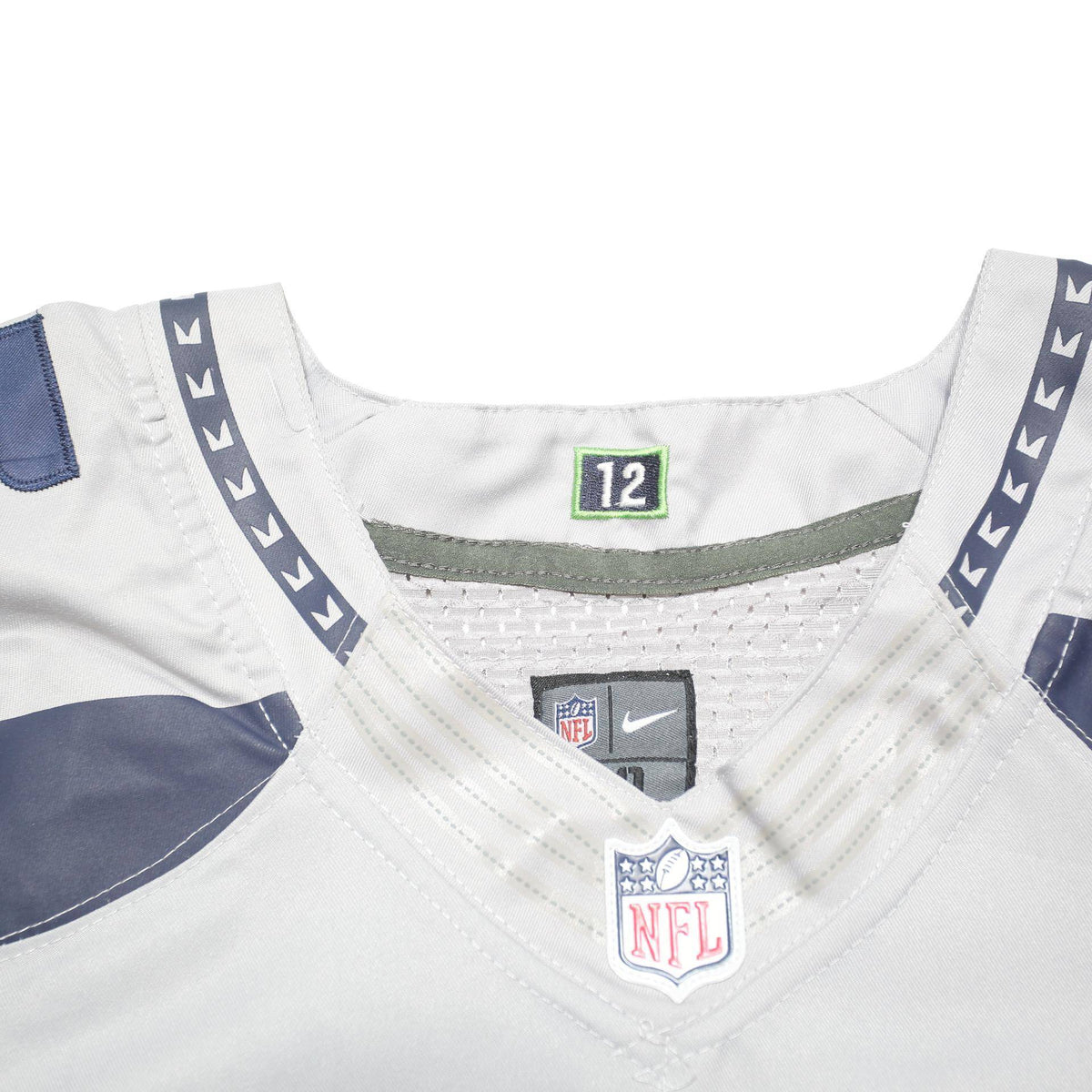 NFL Mens Grey Seahawks 25 Sherman Football Shirt M Short Sleeve V-Neck