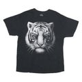 DOM Mens Black XL Cotton Graphic T-Shirt Short Sleeve Crew Neck Tiger Print