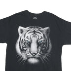 DOM Mens Black XL Cotton Graphic T-Shirt Short Sleeve Crew Neck Tiger Print