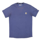 CARHARTT Mens Blue Pocket T-Shirt S Short Sleeve Crew Neck Workwear Logo