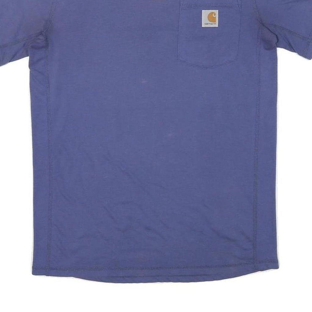 CARHARTT Mens Blue Pocket T-Shirt S Short Sleeve Crew Neck Workwear Logo