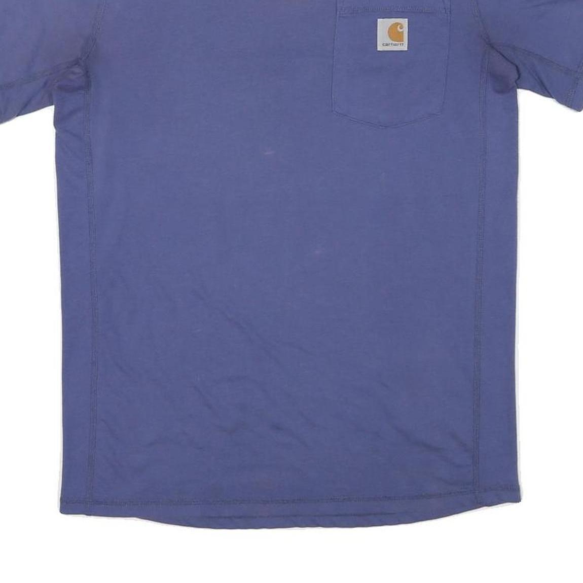 CARHARTT Mens Blue Pocket T-Shirt S Short Sleeve Crew Neck Workwear Logo