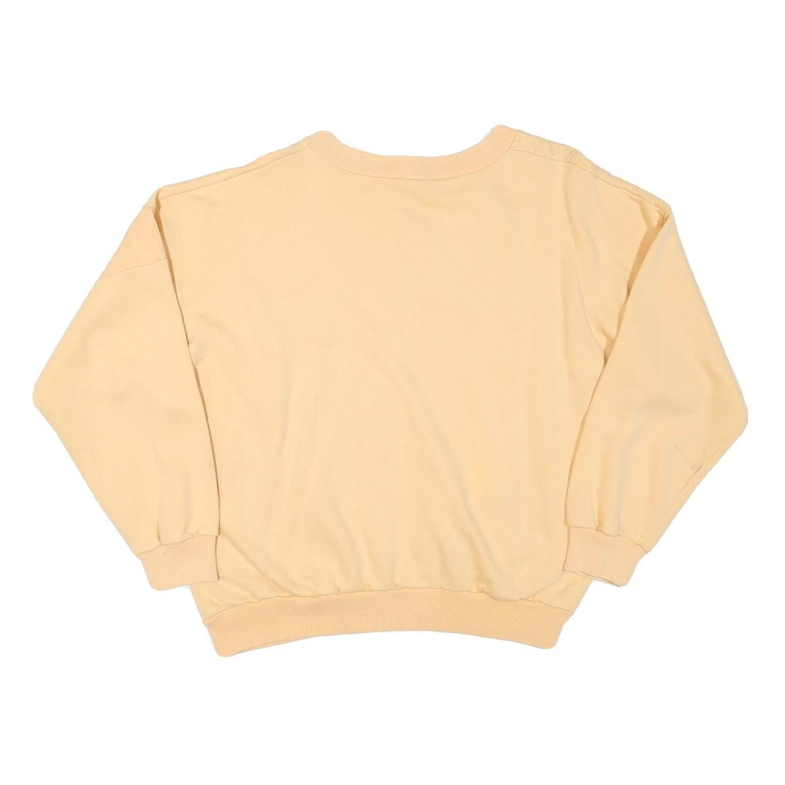 Mens Beige Sweatshirt Crew Neck M Cotton Blend Textured Panel SWETS by meriboso