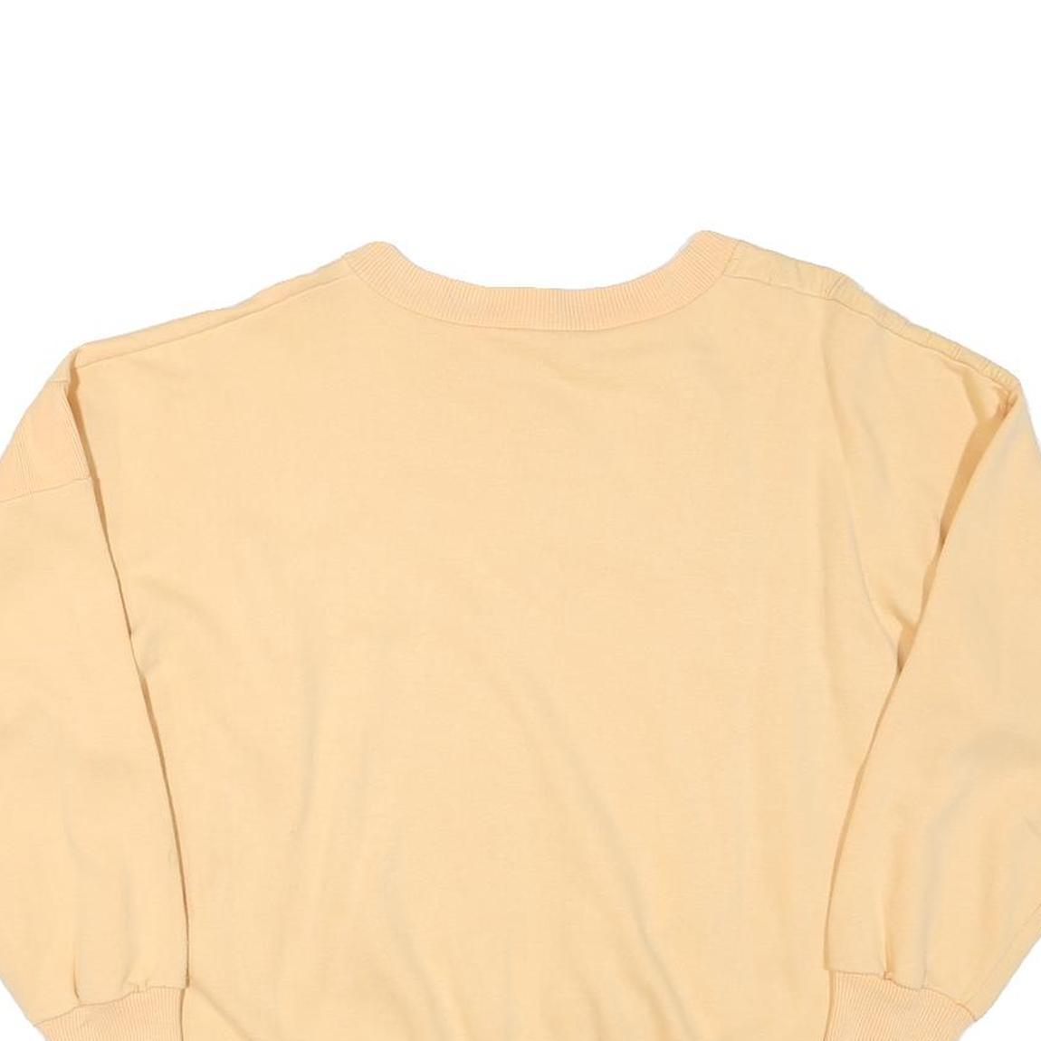 Mens Beige Sweatshirt Crew Neck M Cotton Blend Textured Panel SWETS by meriboso